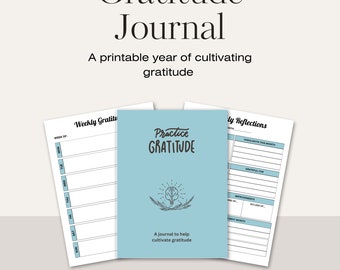 Druckbare Dankbarkeit Journal, Digitale Dankbarkeit Journal, Jahr der Dankbarkeit druckbar.