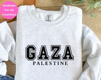 Embroidered Custom City Sweater, Palestinian Shirt, Personalized Palestinian City Sweatshirt, Free Palestine Hoodie, Gift, Support Palestine