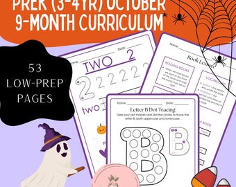 Förskola 3-4 år oktober läroplan arbetsbok - 9 månaders digital läroplan