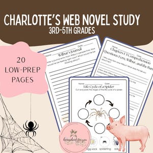 Novel Study: Charlotte&#39;s Web for 3rd-5th Grades - Novel Study - Friendship, Loyalty, and Kindness