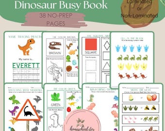 Libro digital de actividades para preescolar con dinosaurios