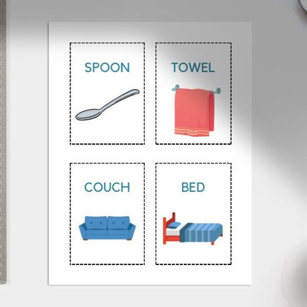 DIGITAL Toddler/Preschool Household Items Flashcards