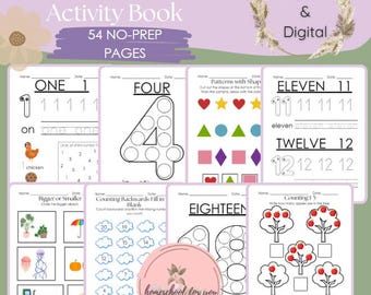 Preschool Math Activity Workbook - PreK Math Crafts, Activities, Games, Worksheets, and More!