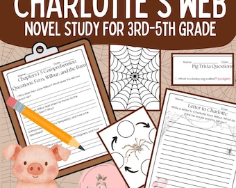 Novel Study: Charlotte's Web for 3rd-5th Grades