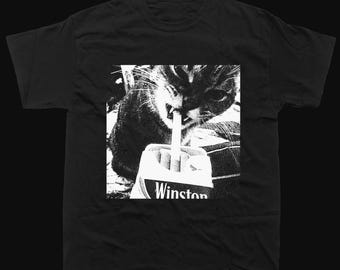 Cat Smoking Cigarette Shirt, Funny T-Shirt, Meme Shirt