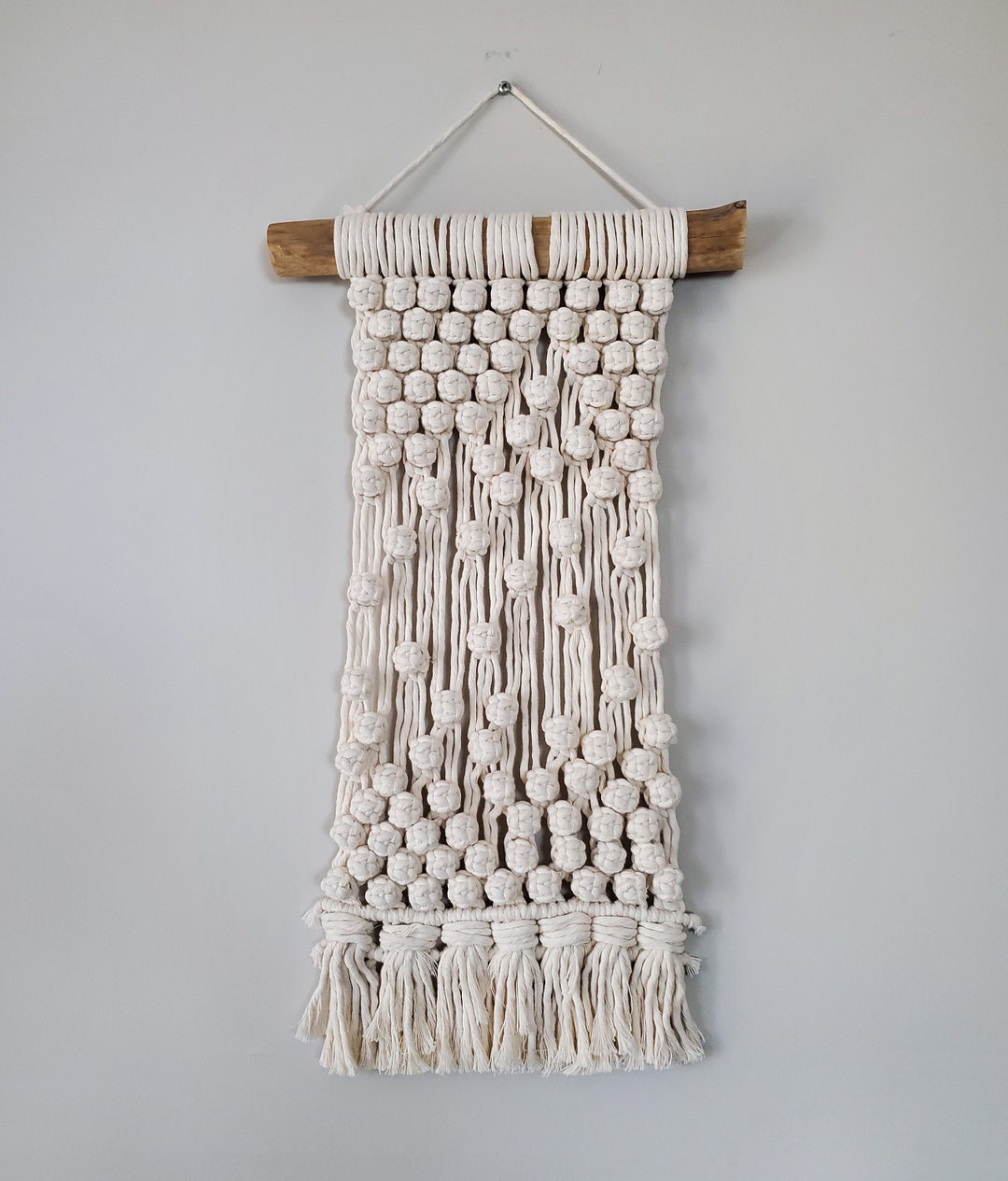 Berry Knot Texture Macrame Wall Hanging Recycled Cotton Etsy