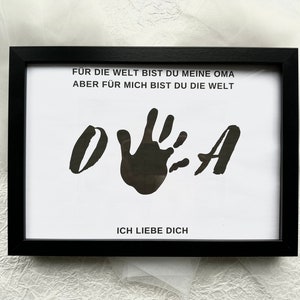 Gift, template, handprint, footprint, grandma you are my world I love you, diy child, memory keepsake, crafts