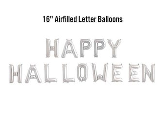 Happy Halloween Banner, 16" Airfilled Balloon Sign, Halloween Party Decor, Spooky Classroom Party, Happy Halloween Signage, Cheers Witches