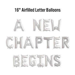 A New Chapter Begins Banner, 16" Airfilled Balloon Sign, Bachelorette Supplies, Bridal Shower, Booktok Stagette, Divorce Party, Baby Shower