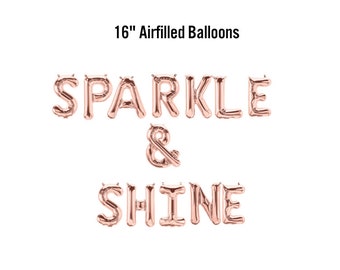 Sparkle & Shine Balloon Banner, Birthday Party Decor, New Years Eve, NYE decorations, Baby Shower, Celebrate, Party Supplies, Rose Gold
