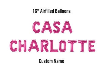 Bannière Casa NOM PERSONNALISÉ, guirlande de ballons remplis d'air de 16 pouces, Mi Casa Es Su Casa, plaque de pendaison de crémaillère, première célébration à la maison, enterrement de vie de jeune fille