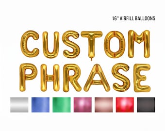 CUSTOM Balloon Banner, Personalized Letter Balloon Banner, Bachelorette, Birthday, Bridal Shower, 1st Birthday, Theme, Grad Party,  Baby