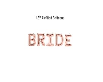 Banner de globos para novia, decoración para despedida de soltera, decoraciones para despedida de soltera en oro rosa, letras con globos para despedida de soltera en oro y plata