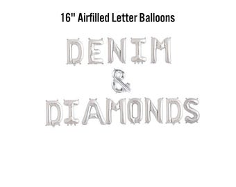 Denim & Diamonds Balloon Banner, Denim and Diamonds Theme Bachelorette Party, Denim and Diamonds Decorations Decor Party Supplies