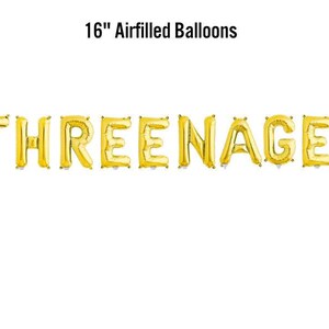 Threenager Banner, 16" Airfilled Balloon Sign, Sassy Third Bday Party, Funny 3rd Year Decor, Three Nager Supplies, Happy 3rd Birthday Decor