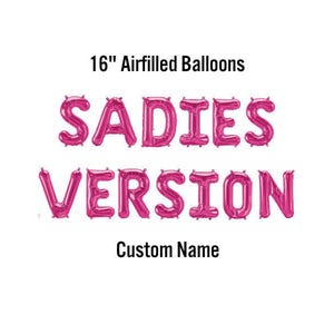 CUSTOM NAME's Version Banner, 16" Airfilled Balloon Sign, Eras Theme Birthday Party Decor, Taylor Bachelorette Supplies, Lover Bridal Shower
