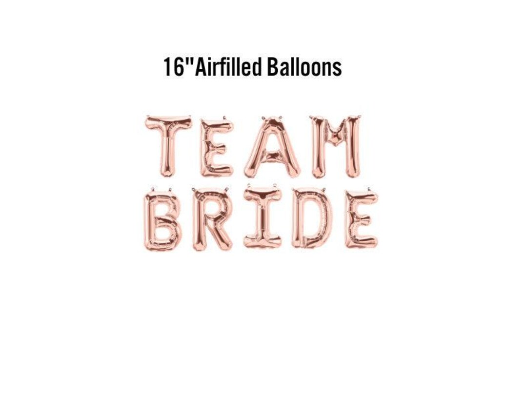 Team Bride Banner, 16" Airfilled Balloon Sign, Bridal Shower Decor ...
