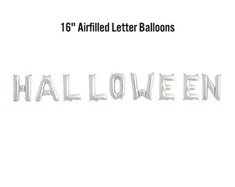 Halloween Banner, 16" Airfilled Balloon Sign, Halloween Party Decor, Spooky Classroom Party, Happy Halloween Signage, Cheers Witches