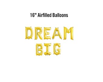 Banner de globos "Sueña en grande", Nube Nueve, artículos para despedida de soltera con temática de Nube Nueve, decoraciones para el aula inspiradoras para baby shower, fiesta de cumpleaños