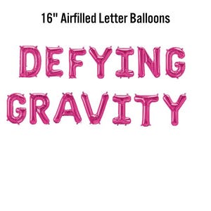 Defying Gravity Balloon Banner, Birthday Party Decorations, Good Witch Princess Themed Supplies, Movie Decor, Pink and Green Supplies