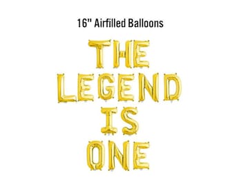 The Legend is ONE Banner, 16" Airfilled Balloons, First Birthday Decor, You are my Sunshine Party, Balloon Backdrop, 1st Trip Around The Sun
