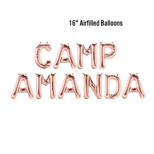CUSTOM NAME Camp Bachelorette Party Balloon Banner Custom Bach Decor Personalized Cabin Bachelorette Decorations Camping