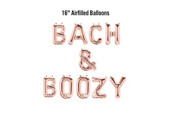 Bach & Boozy Bachelorette Balloon Banner, 16" Airfilled Bachelorette Balloon Sign, Rose Gold Bachelorette Party Supplies, Boozy Bride Crew