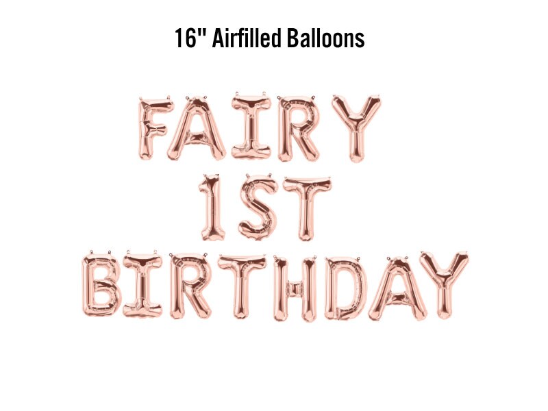 Fairy 1st Birthday Balloon Banner 16 Airfilled Balloon Sign First Bday Party Decor 1st Year Decor Balloon Backdrop Cake Smash