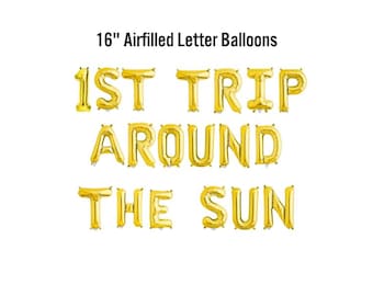 1st Trip Around The Sun Birthday Balloon Banner, First Trip Around The Sun Party Decorations, Boho Sun Party Decor Boy Girl, Space Theme