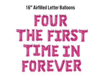 4th Birthday Decorations,  Four the First Time in Forever Banner, Winter Princess Birthday Decor, December Forth Party Supplies, princess
