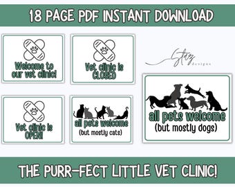 Vet Clinic Dramatic Play Set: Homeschool, Classroom, or Play Room