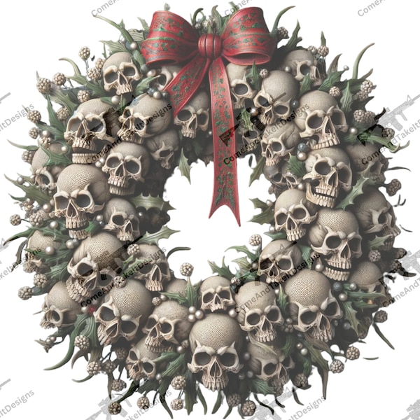 Skull Wreath SVG, PNG, JPG