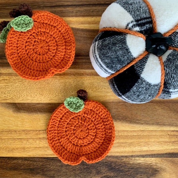 Crochet Pumpkin Coasters- Set of 4