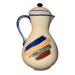 Rare Boleslawiec Polish Pottery Coffee Pot Carafe Pitcher w Lid Hand Painted