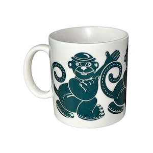 Ultra Rare Vintage Monkey Mug – Made in Japan – 1960s Mid Century Modern Pop Art Cup – Collectible Ceramic – 3.5” Wide x 3.75” Tall – MCM