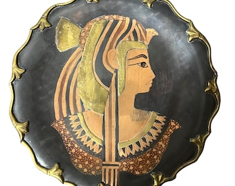 Ägyptische Wandplatte aus gemischtem Metall - Onnig von Kairo, Ägyptisches Museumskunst, 24 cm Messing- und Kupferdekor, handgefertigter Patina-Wandbehang
