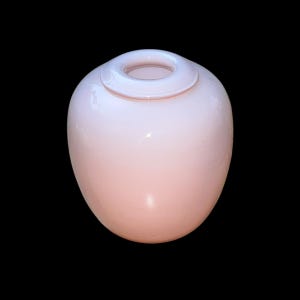 Larry Laslo for Mikasa Pink Glass Vase – 6″ Tall Opaline Bud Vase – Rolled Lip Designer Art Glass – Vintage 1980s