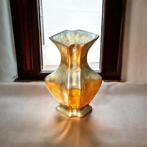 Antique French Art Nouveau Brass Vase | Solid Brass Patina Vase | 5” Decorative Vase | Early 1900s France | Small Brass Vessel