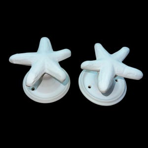 Ahaus Pottery Starfish Drawer Knobs • Coastal Ceramic Pulls, Set of 2
