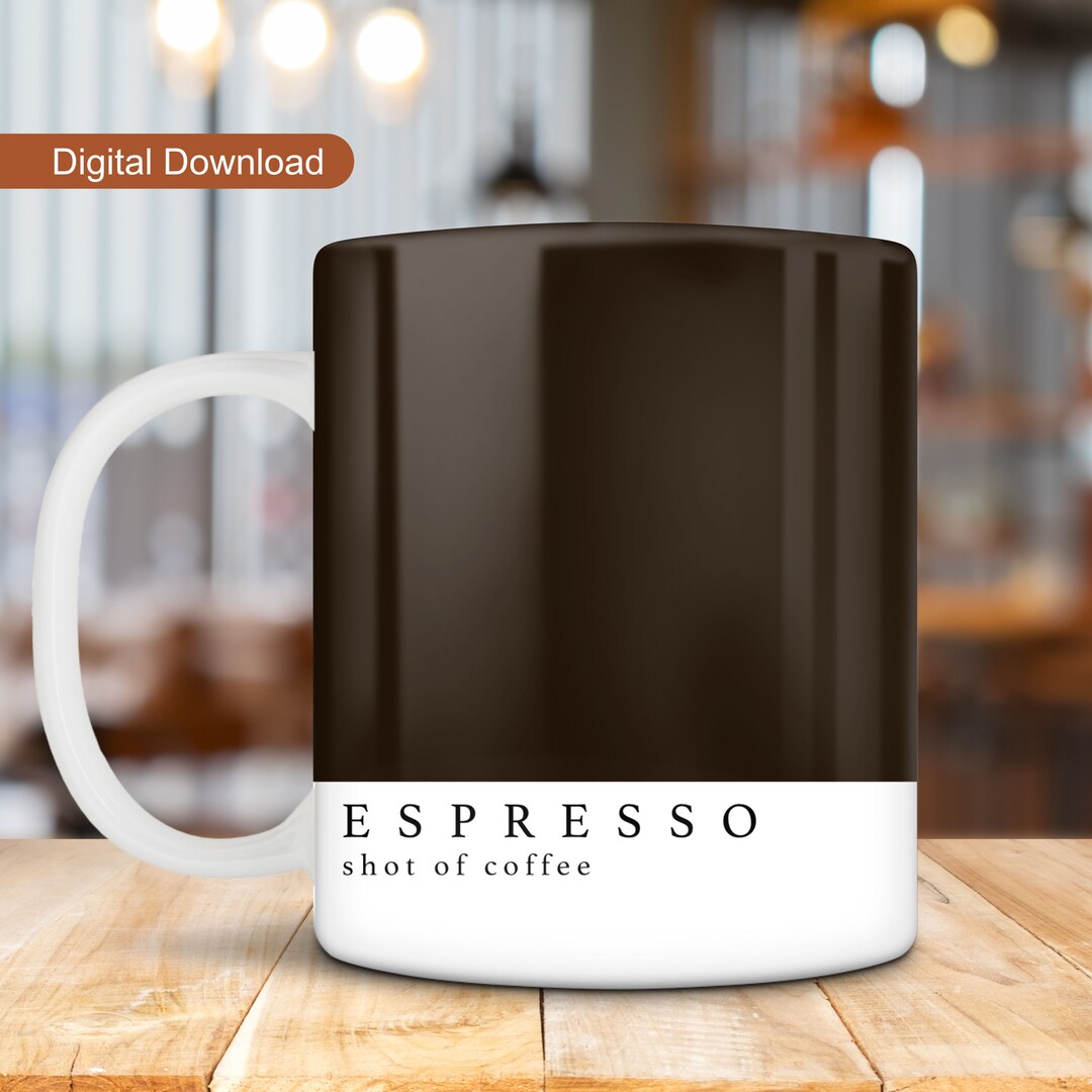 Espresso Coffee Mug Wrap, Coffee Types Mug Design, 11oz 15oz Mug Wrap