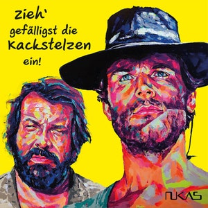 Bud Spencer Terence Hill LED art print light box film legends retro wall decoration exclusively handmade lighting portrait gift idea