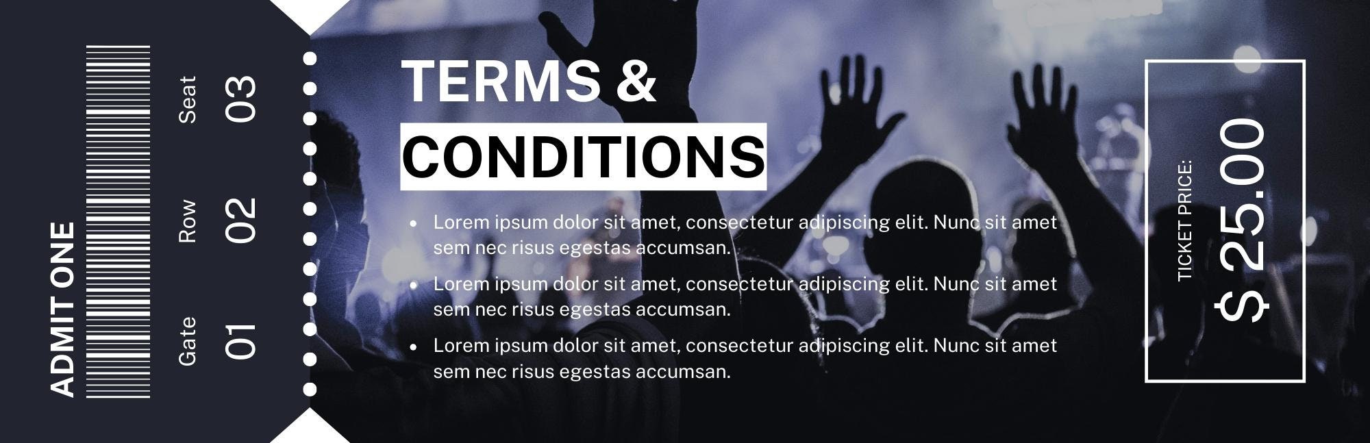 Custom Concert Ticket, Concert Ticket Template, Personalized Event