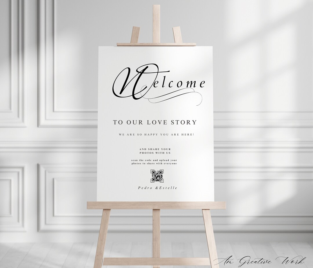 Modern Wedding Welcome Sign Template, Instant Download, 100% Editable ...