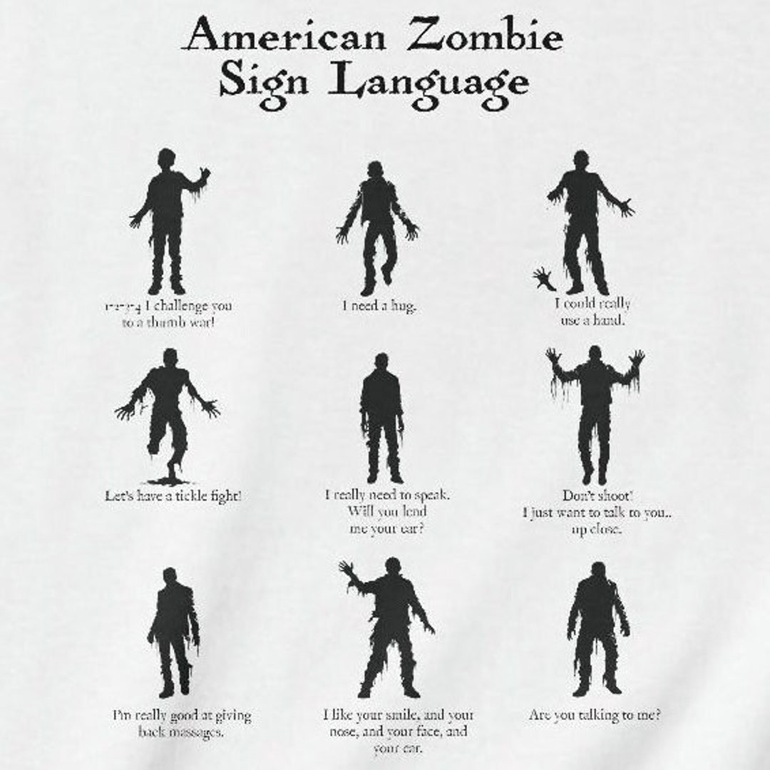 Zombie Sign Language Chart Kids Heavy Cotton™ Tee Etsy