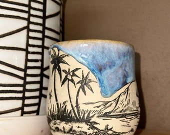 Palm Tree Blue Mug (16 oz)