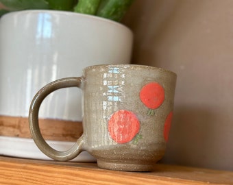 Handmade and Hand Painted Orange Mugs