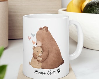 Mama Bear and Cub Ceramic Mug, Mother's Day Gift, 11oz