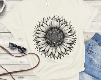 Sonnenblume Shirt, Blumen T-Shirt, Blumen Shirt, Garten Shirt, Damenshirt, Sonnenblume T-Shirt, Sonnenschein T-Shirt Geschenk für sie