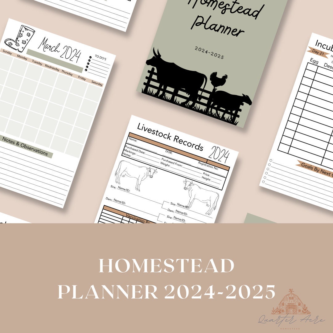 Homestead Planner 20242025 Printable Etsy