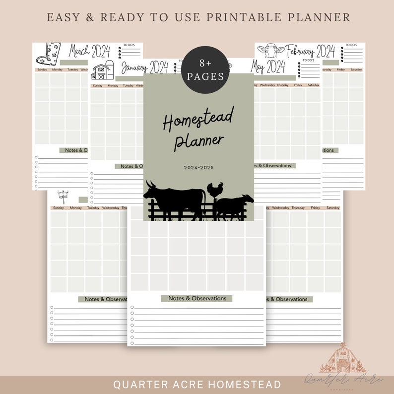 Homestead Planner 20242025 Printable Etsy